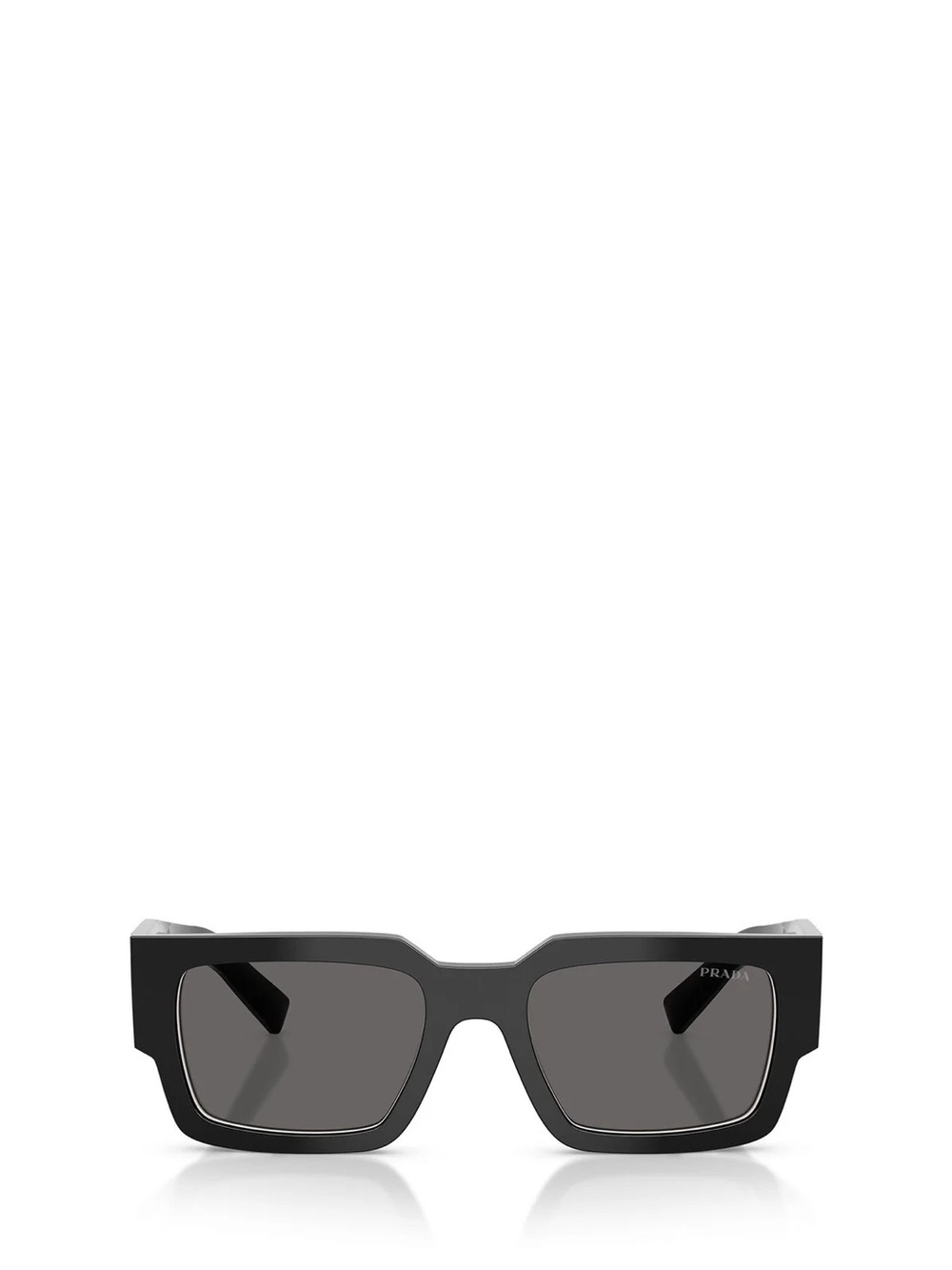 Prada Men’s Black Square Sunglasses with Gray Lenses